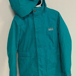Rei Co-op Timber Mountain Girls Green Hooded Insulated waterproof Jacket XS(6-7)